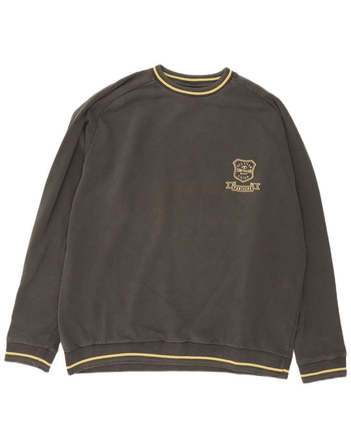 Felpa grafica da uomo Tom Tailor 2XL cotone grigio