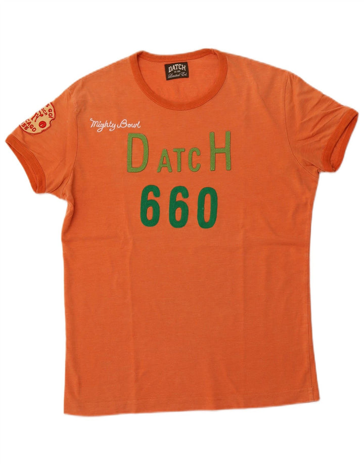 T-shirt grafica da uomo DATCH Top in cotone arancione medio