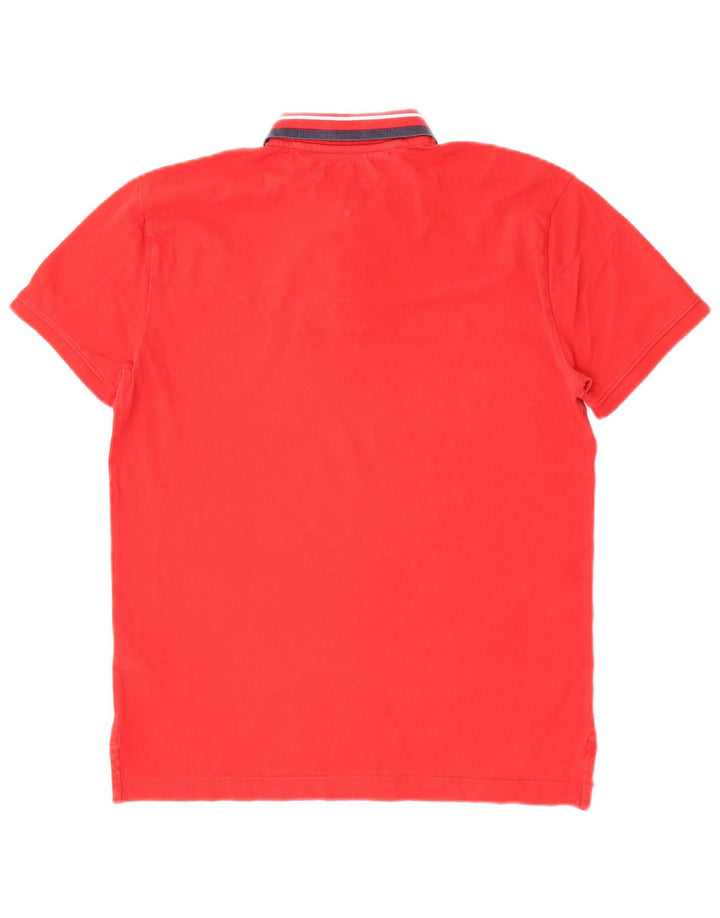 Polo da uomo Tommy Hilfiger in cotone a righe rosse medie