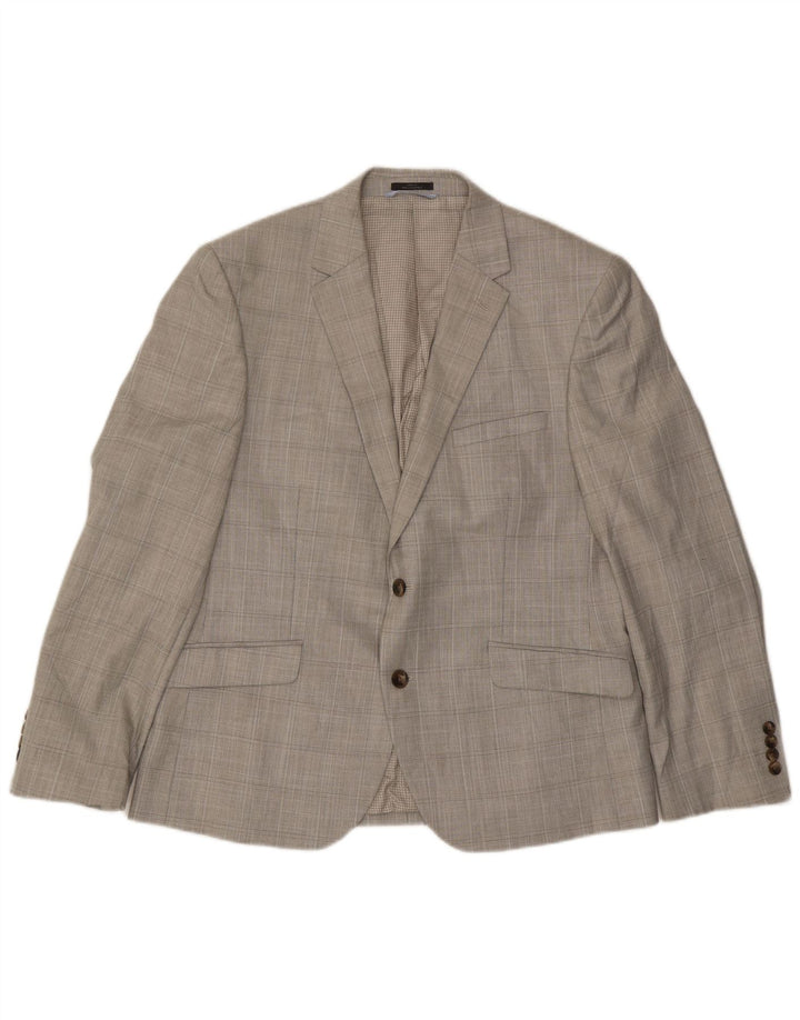 Giacca blazer a 2 bottoni sartoriale da uomo Marks & Spencer UK 42 quadri grigi grandi