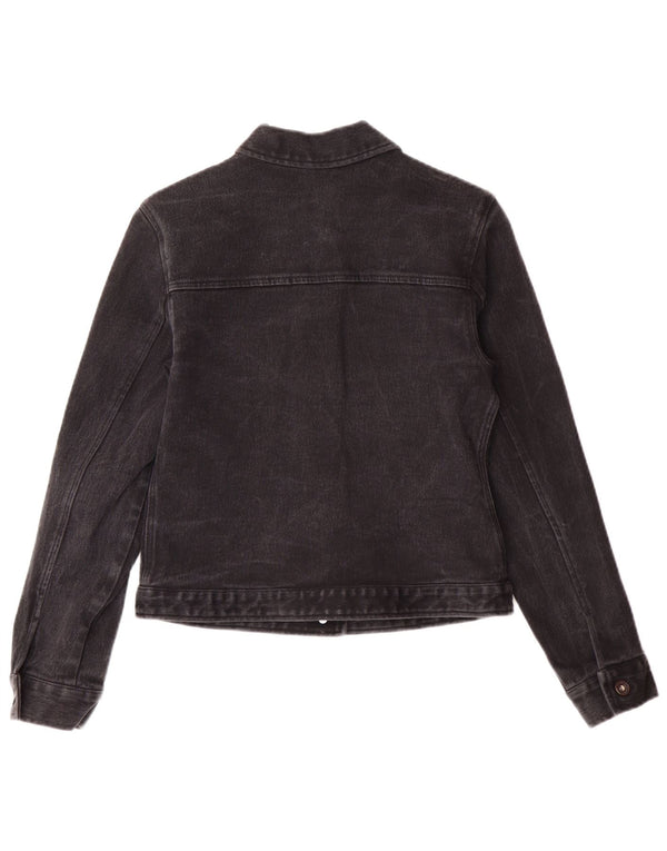 Dkny Donna Petite Denim Giacca di jeans UK 6 XS Nero Cotone Classico