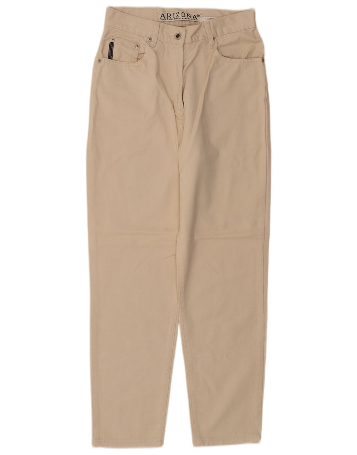 ARIZONA Pantaloni casual affusolati a vita alta da donna W28 L28 Cotone beige