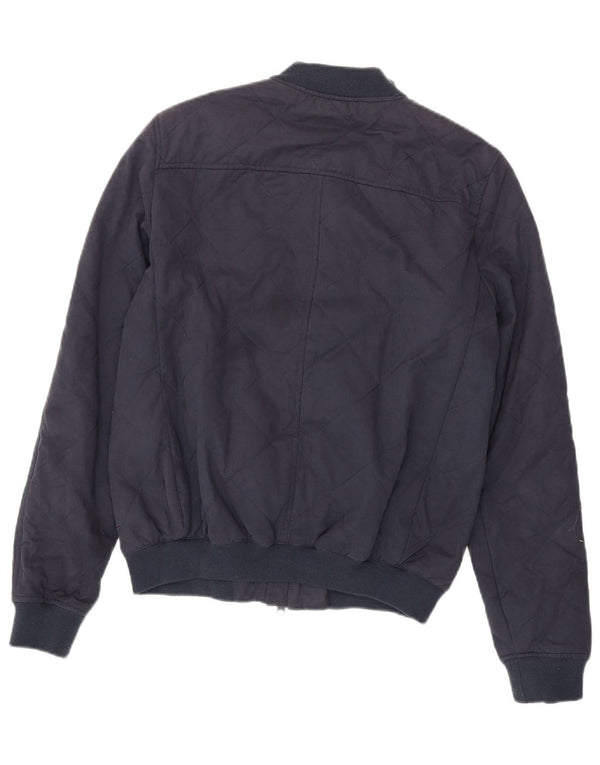 JACK WILLS Giubbotto bomber da uomo UK 36 Piccolo cotone blu navy