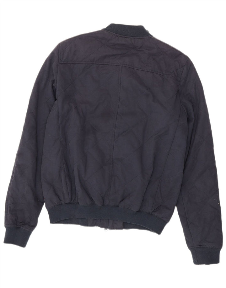 JACK WILLS Giubbotto bomber da uomo UK 36 Piccolo cotone blu navy