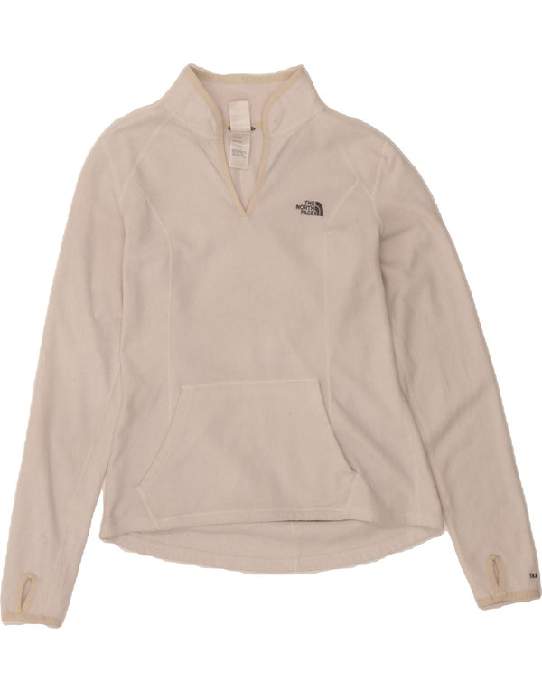 THE NORTH FACE Womens Fleece Jumper UK 14 Medium White Polyester
