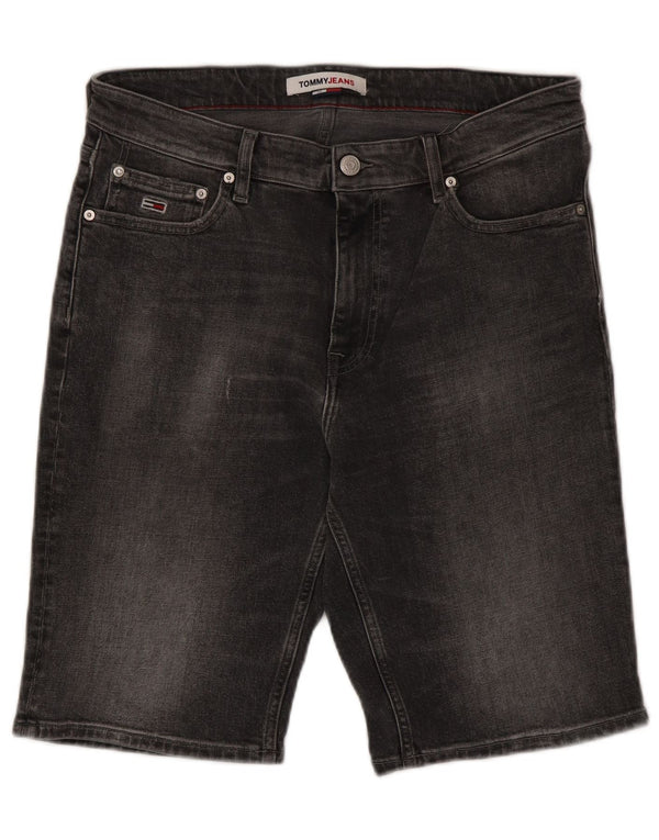 Pantaloncini di jeans da uomo Tommy Hilfiger W32 cotone grigio medio