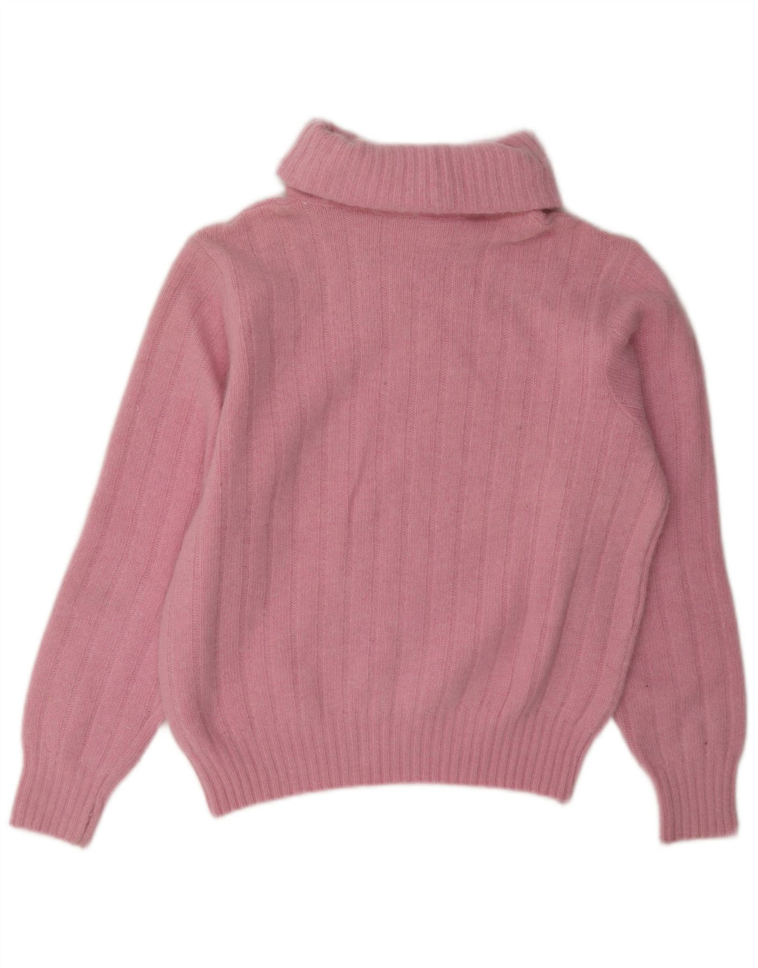 Maglione maglione vintage da donna con collo alto UK 14 rosa medio