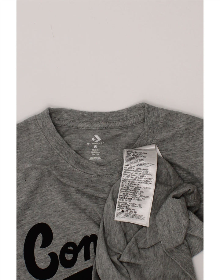 T-shirt grafica per ragazzi Converse Top 5-6 anni in cotone grigio medio
