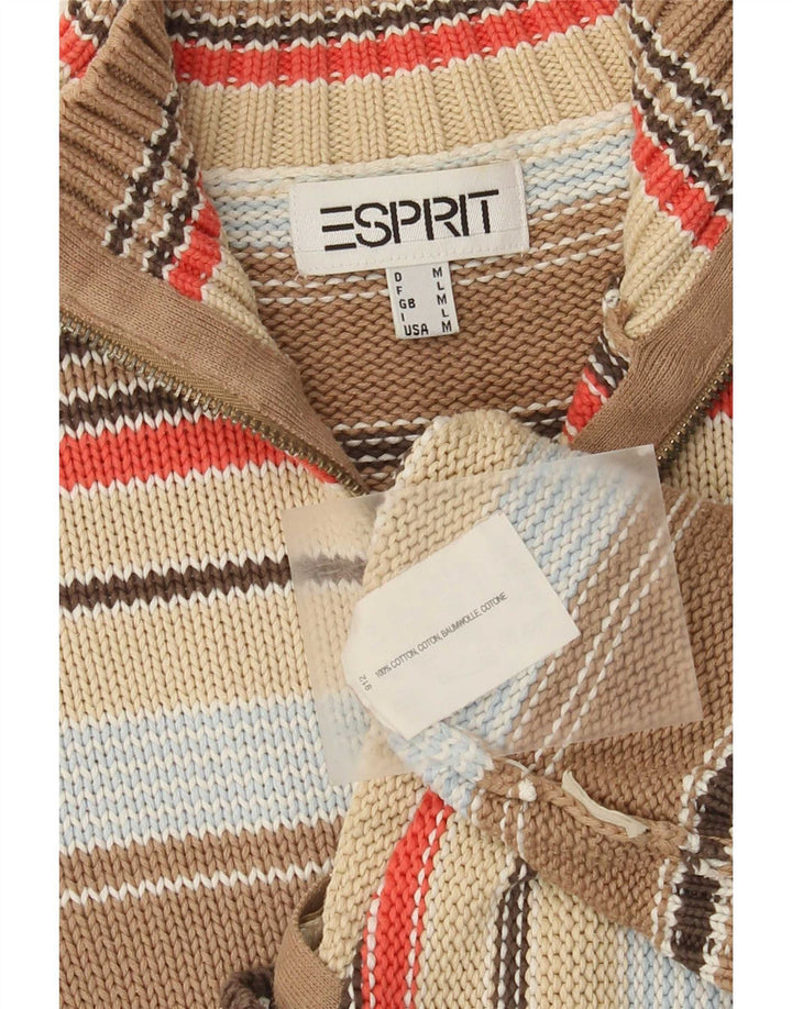 Maglione cardigan con zip intera da donna Esprit UK 12 medio a righe multicolore