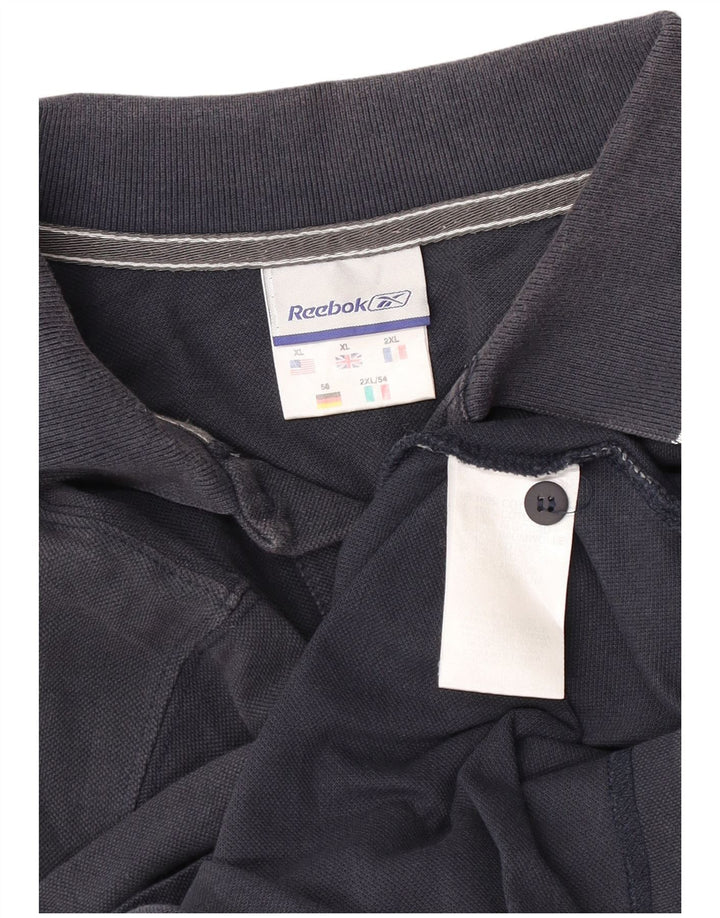 Polo Reebok da uomo XL in cotone blu navy