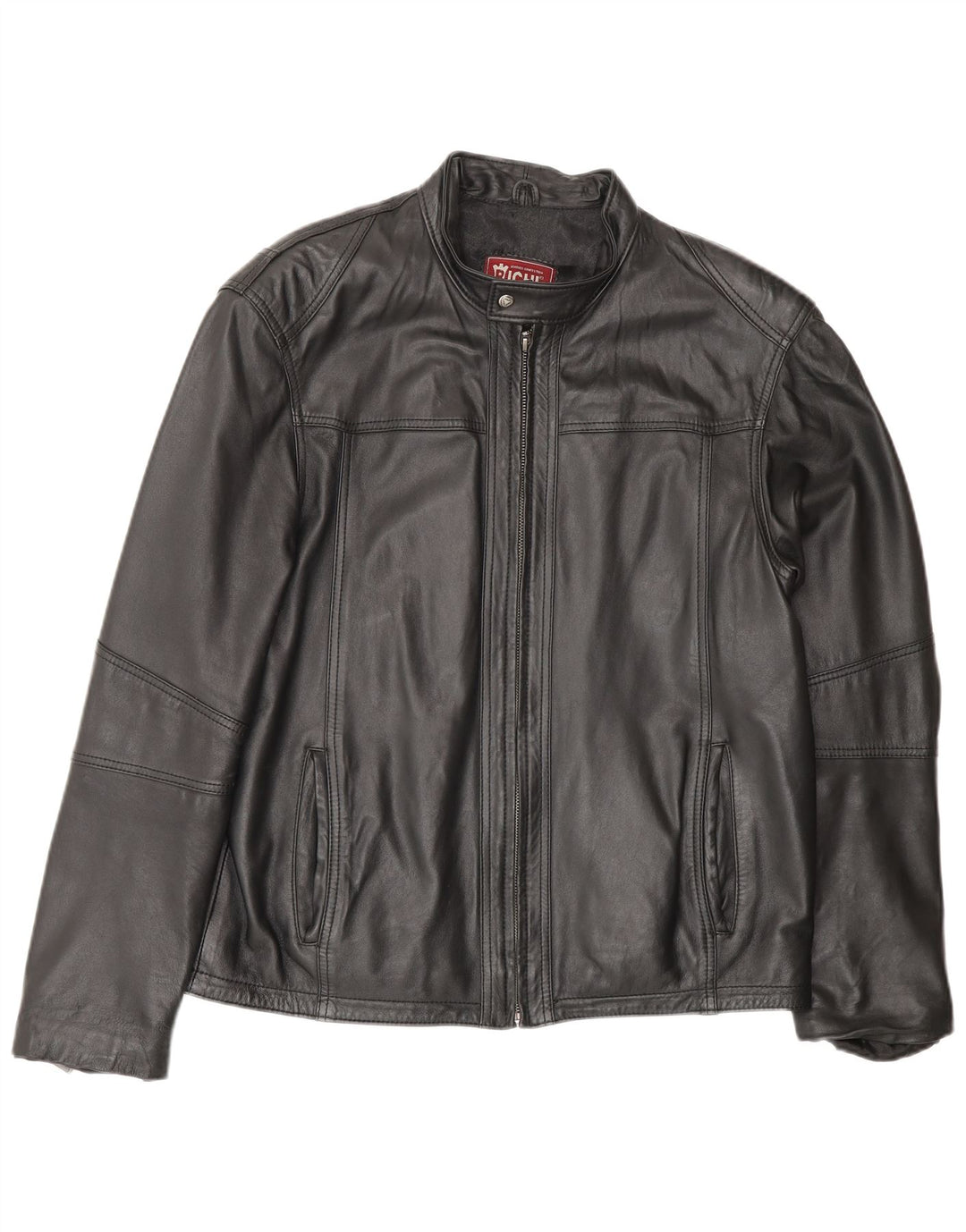 Giacca in pelle vintage da uomo UK 40 grande in pelle nera