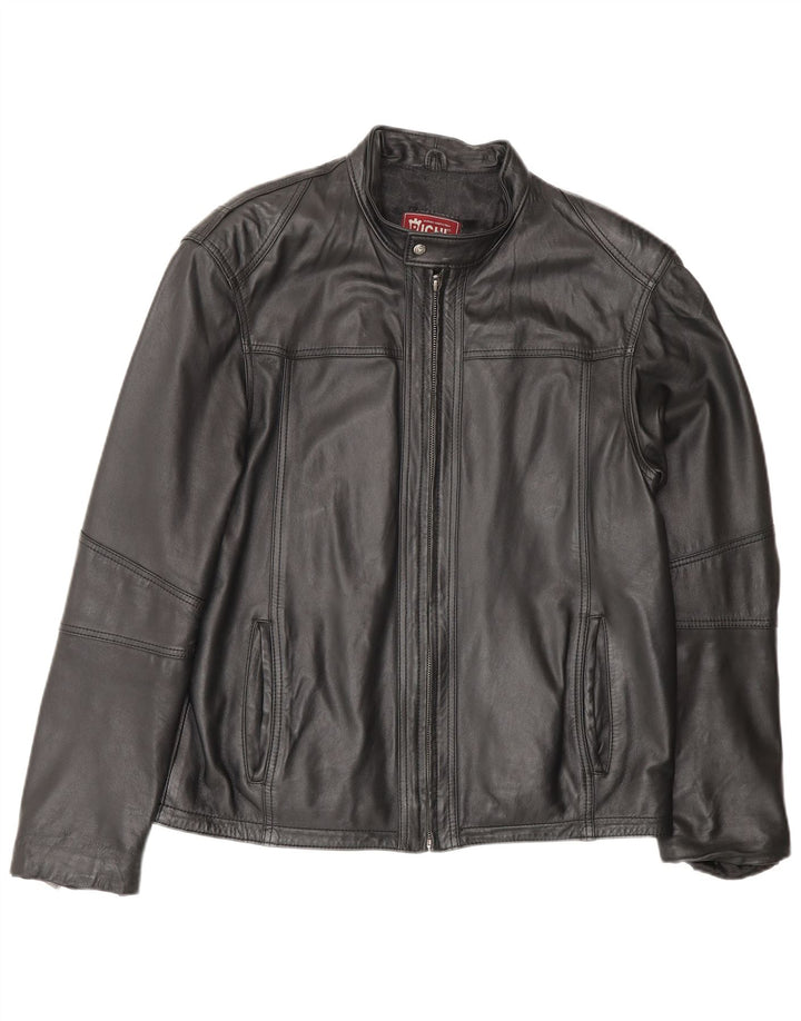 Giacca in pelle vintage da uomo UK 40 grande in pelle nera