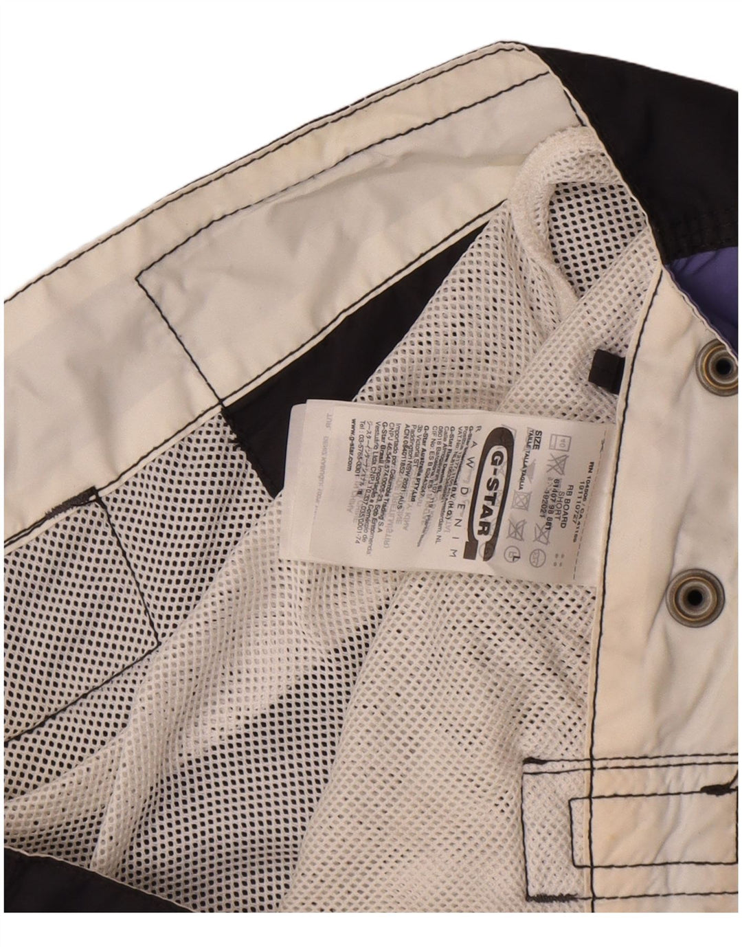 Pantaloncini da bagno da uomo G-Star grandi in nylon color block blu navy
