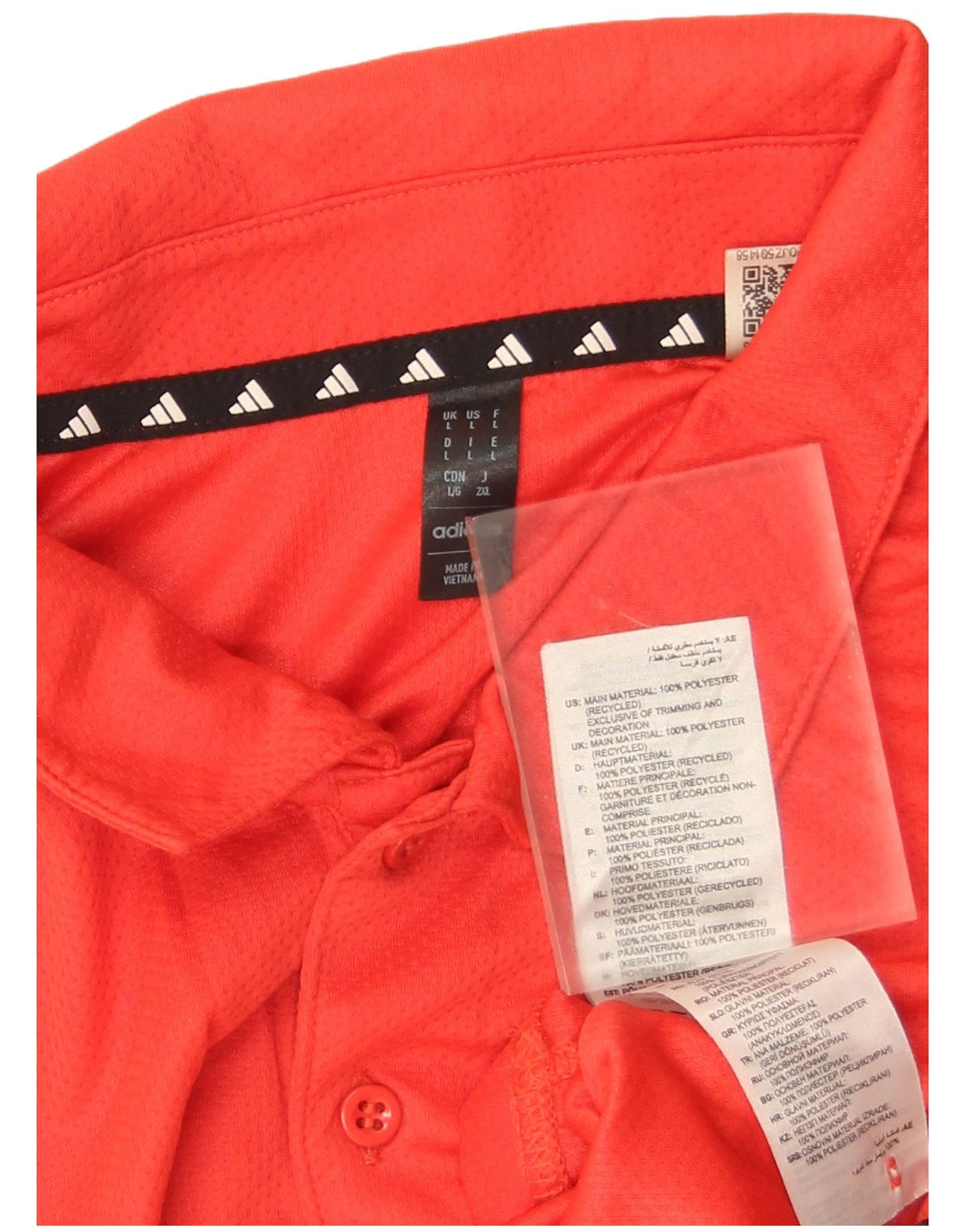 Polo Adidas da uomo grande rossa in poliestere