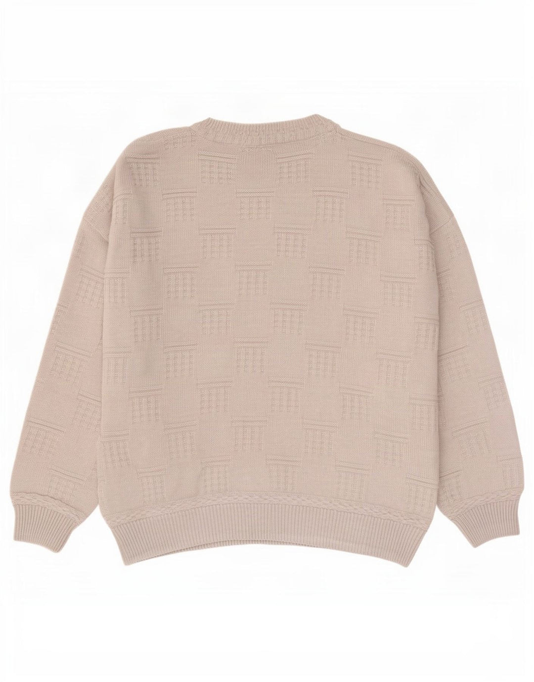 Maglione maglione girocollo da uomo Paco Calvari IT 50/52 Bianco medio geometrico