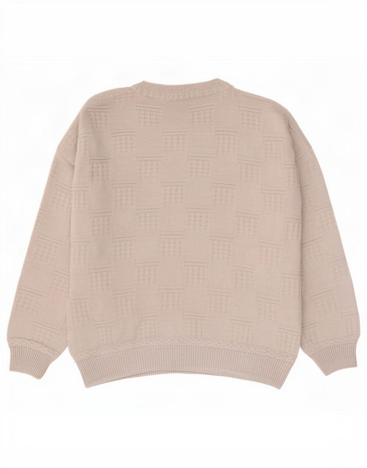 Maglione maglione girocollo da uomo Paco Calvari IT 50/52 Bianco medio geometrico