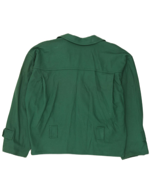 Giacca blazer doppiopetto oversize da donna vintage UK 16 grande verde