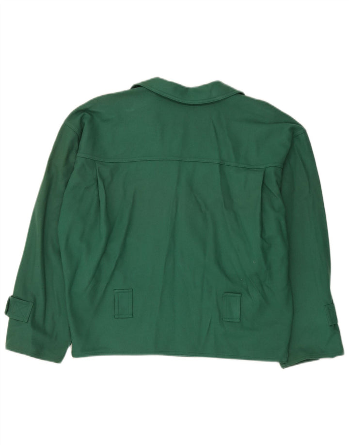 Giacca blazer doppiopetto oversize da donna vintage UK 16 grande verde