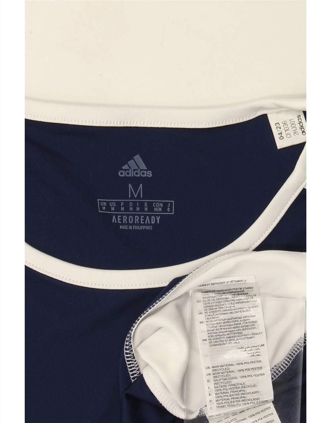 T-shirt Adidas Aeroready da uomo, media, in poliestere color block blu navy