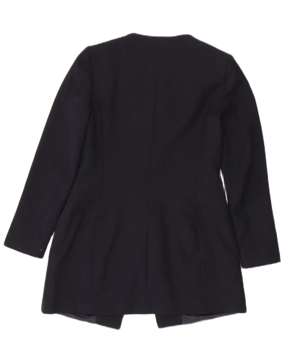 Giacca blazer con zip intera da donna Zara UK 12 medio blu navy in poliestere