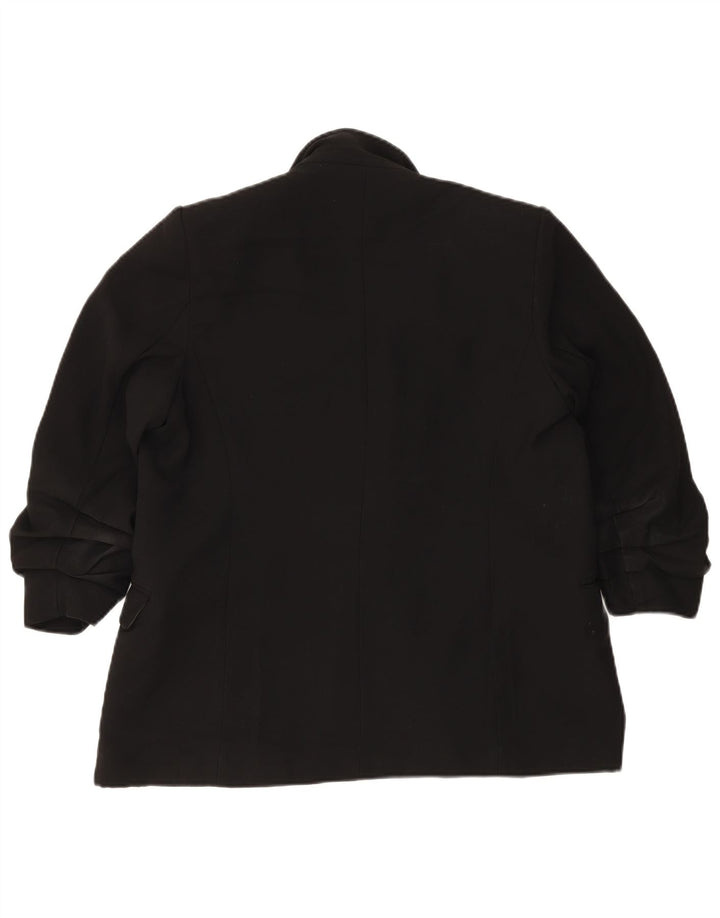 Giacca blazer aperta da donna Marks & Spencer UK 14 grande poliestere nero
