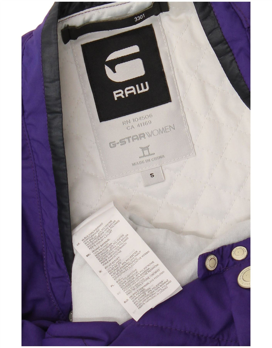 Giacca college grafica da donna G-STAR UK 10 Small Viola Poliammide