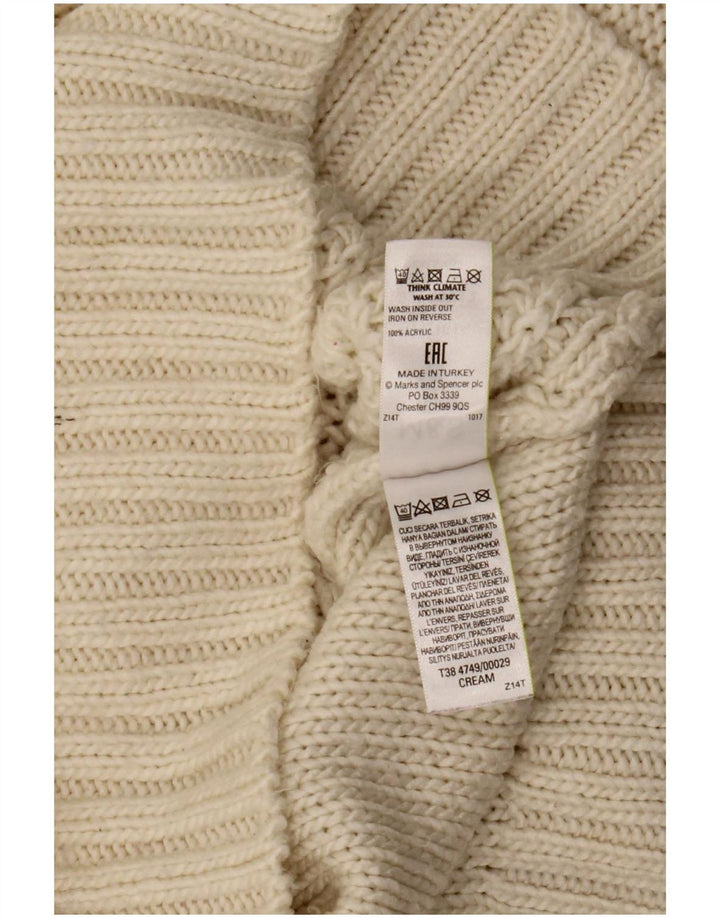 Maglione maglione a collo alto da donna Marks & Spencer UK 16 grande bianco sporco