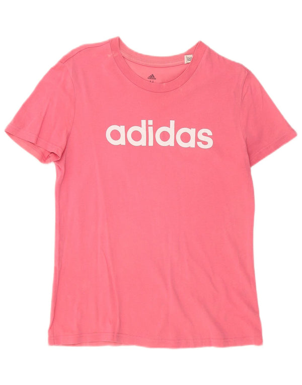 T-shirt grafica da donna ADIDAS Top UK 12 cotone rosa medio