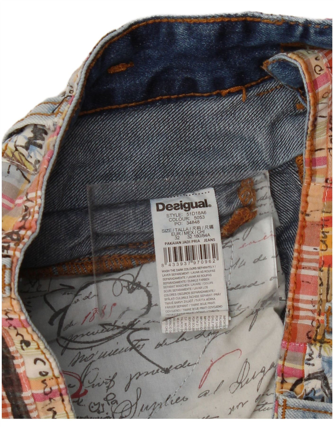 Jeans dritti da uomo Desigual W32 L30 cotone blu