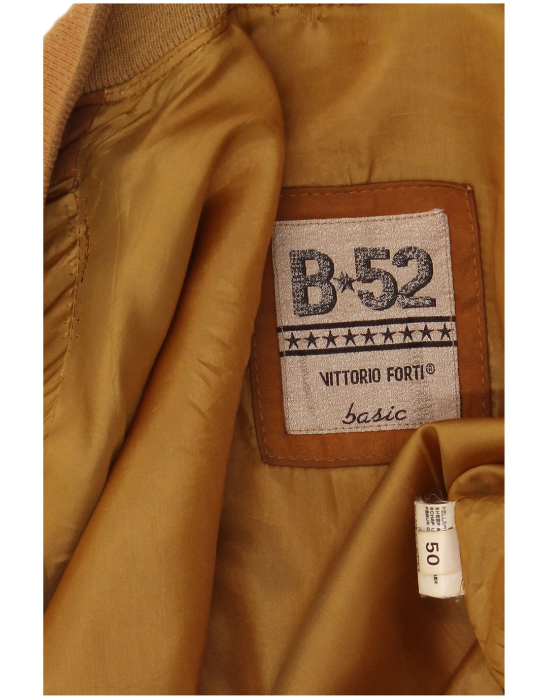 Giubbotto Bomber Uomo in Pelle Scamosciata Vittorio Forti IT 50 Large Pelle Beige