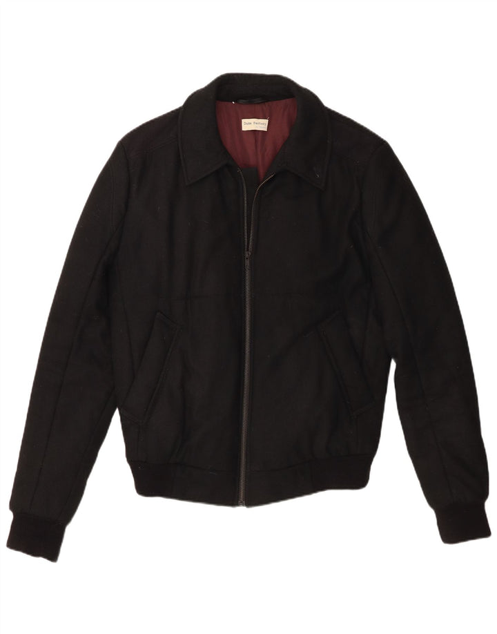 Giubbotto bomber da donna vintage UK 16 grande lana vergine nera