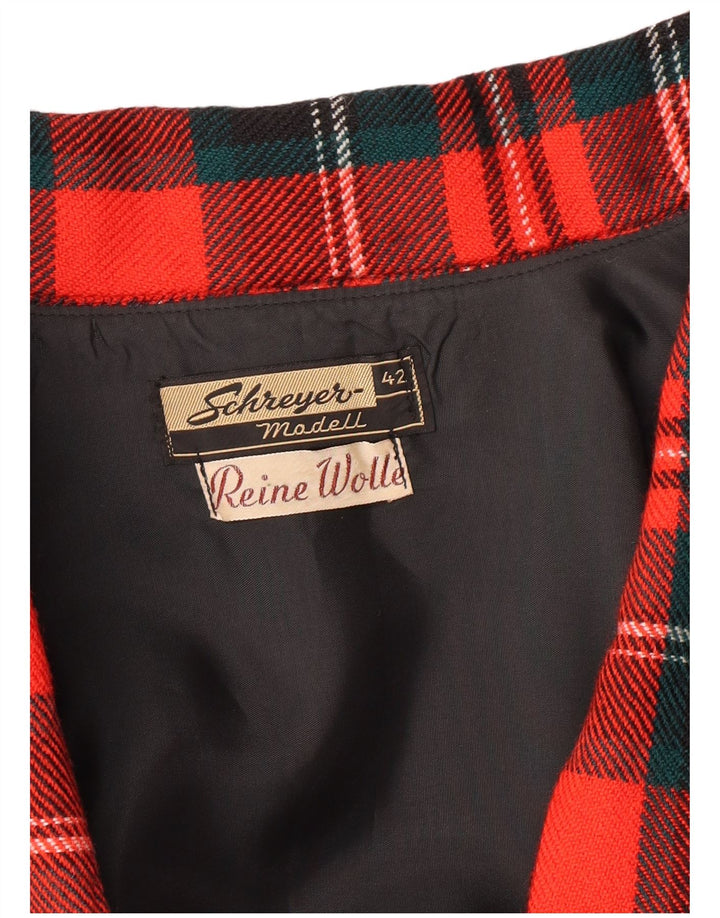 Set gonna 2 pezzi da donna VINTAGE EU 42 Large W28 L23 lana a quadri rossi