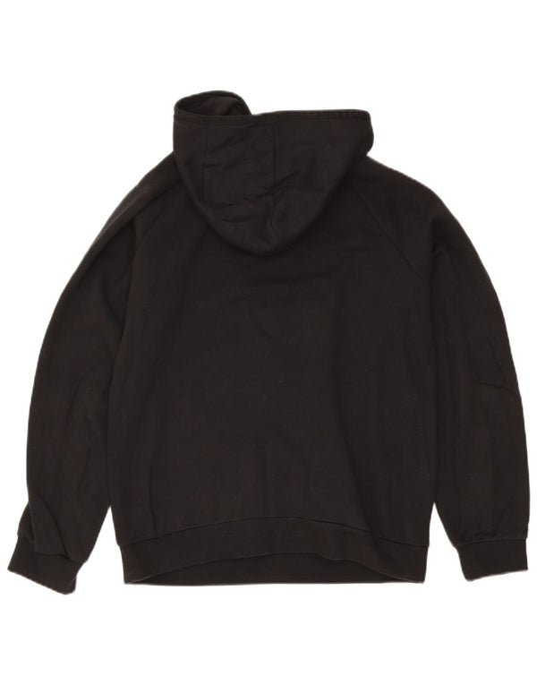 Maglione con cappuccio grafico da donna con zip e collo Emporio Armani UK 16 grande nero