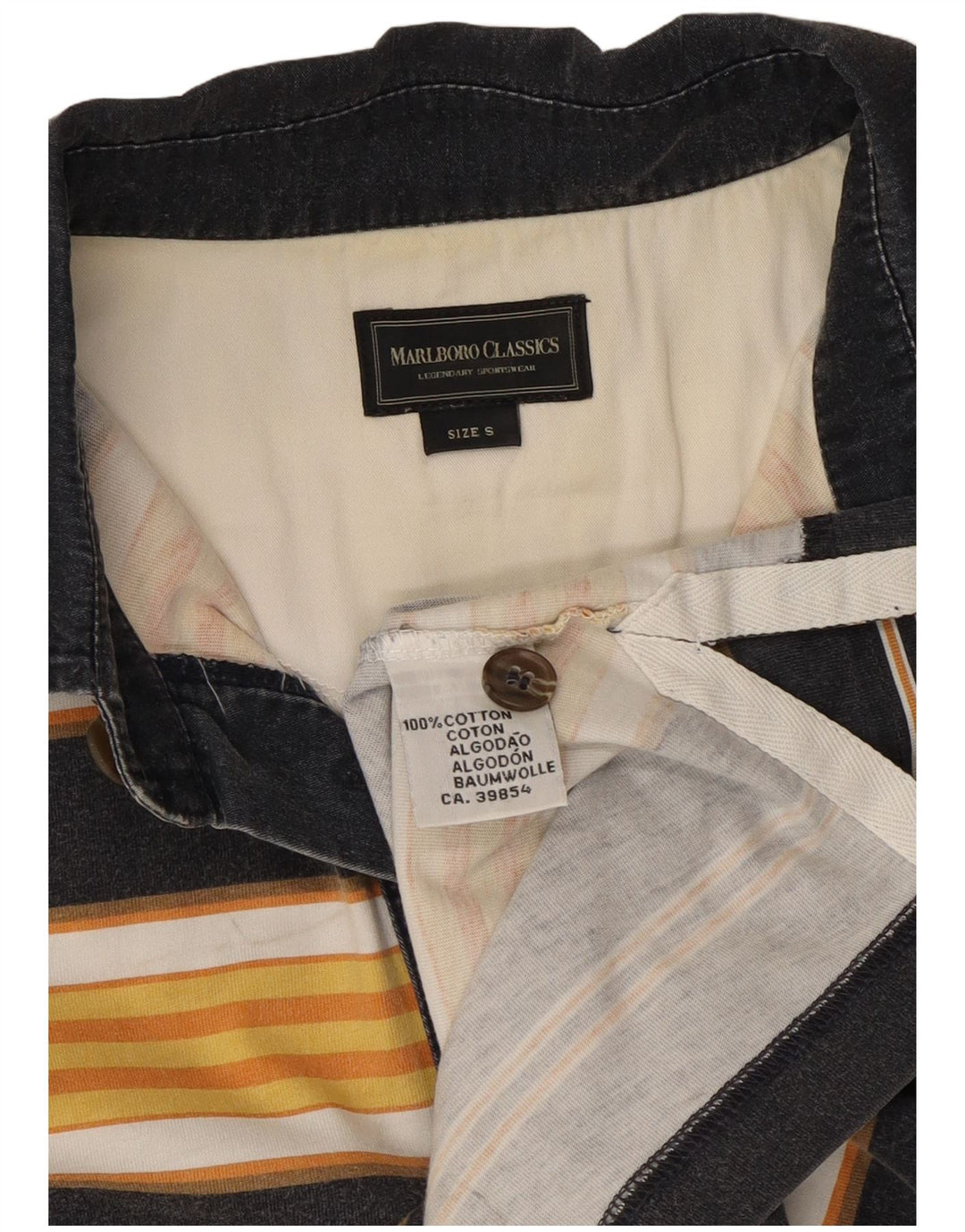 Polo da uomo Marlboro Classics piccola in cotone a righe gialle