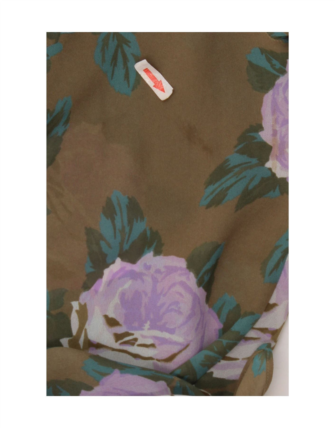 Marella Donna Wrap Crop Shirt Camicetta UK 12 Poliestere floreale marrone medio