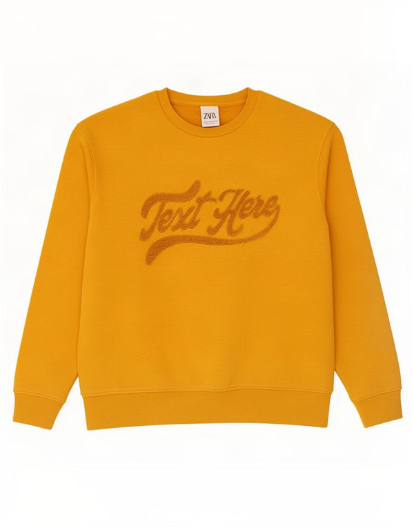 Felpa da donna con vestibilità ampia con grafica Zara, taglia UK 14, grande, cotone giallo
