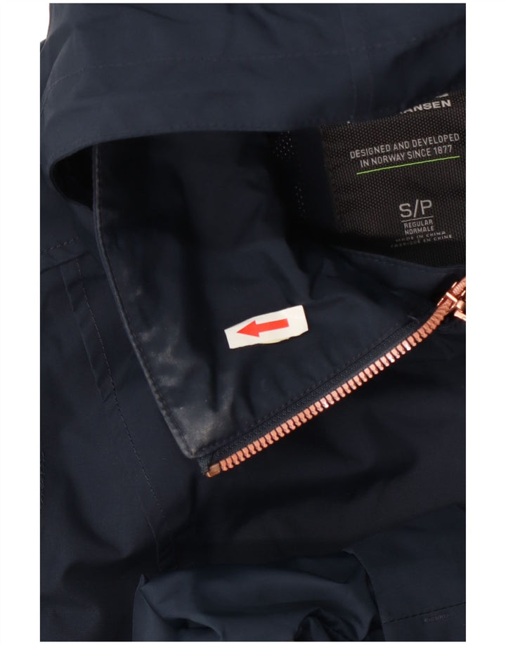 Impermeabile con cappuccio doppio petto da donna Helly Hansen UK 10 Small Blu Navy