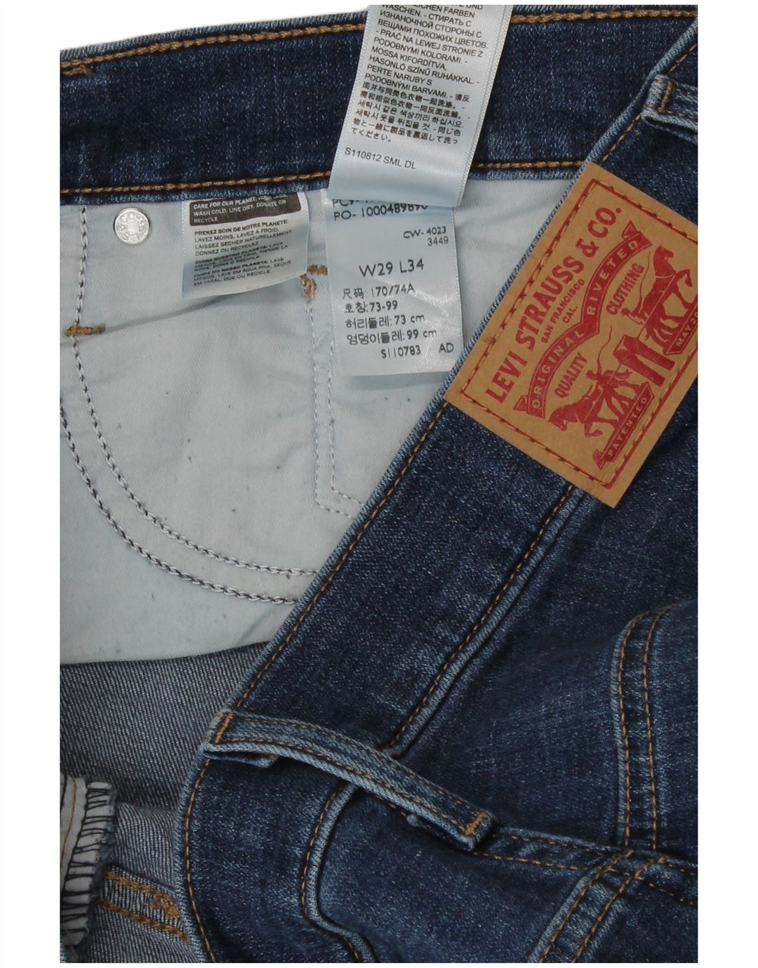Levi's Donna 312 Shaping Slim Jeans W29 L34 Cotone Blu
