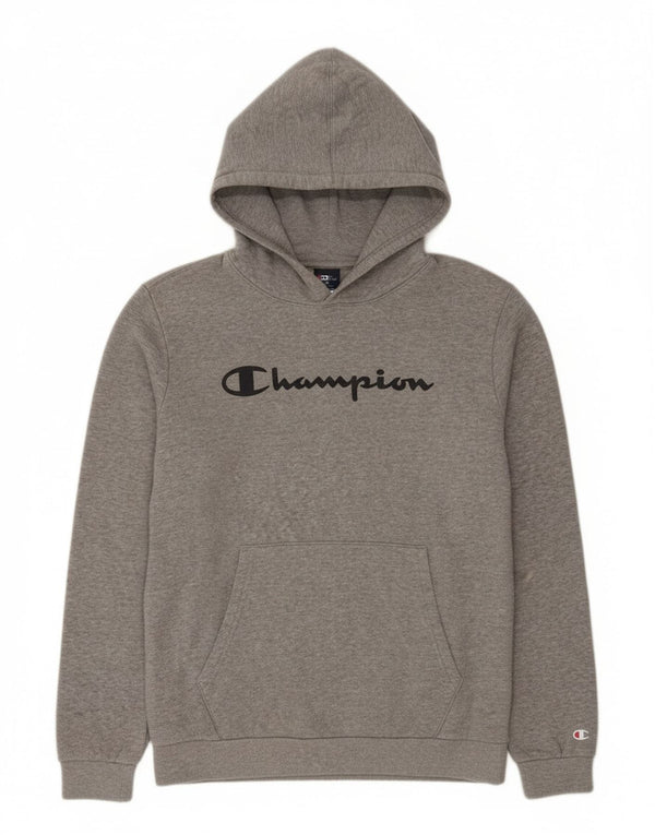 Maglione con cappuccio grafico da ragazzo Champion 15-16 anni 2XL Grigio chiazzato