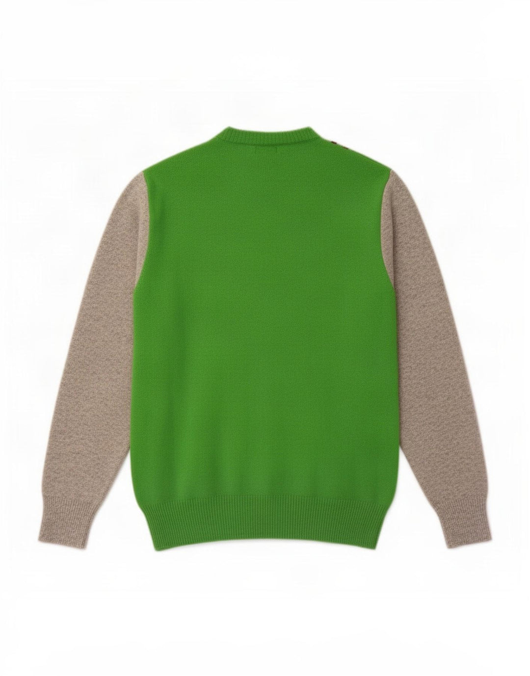 Maglione maglione girocollo da uomo Playlife XL verde a rombi/lana diamante