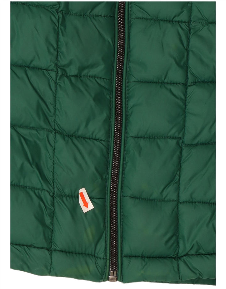 Giacca imbottita con cappuccio da donna Michael Kors UK 14 Nylon verde medio