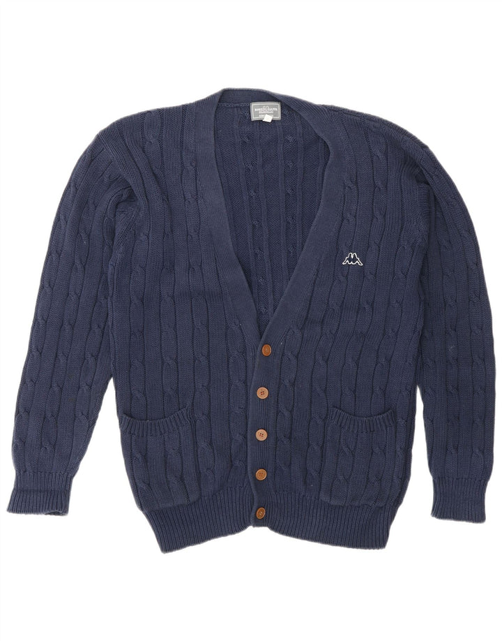 Maglione cardigan da uomo Kappa in cotone medio blu navy