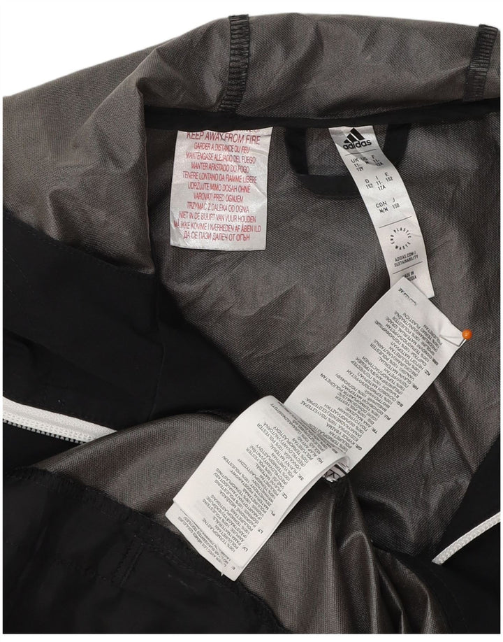 Giacca antipioggia ADIDAS da bambino con cappuccio grafico Ancona 11-12 anni in poliestere nero