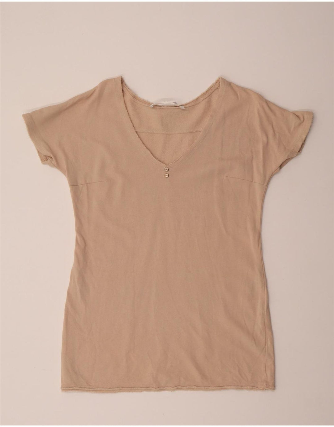 Blusa Donna Elisabetta Franchi Top IT 42 Cotone Beige Medio