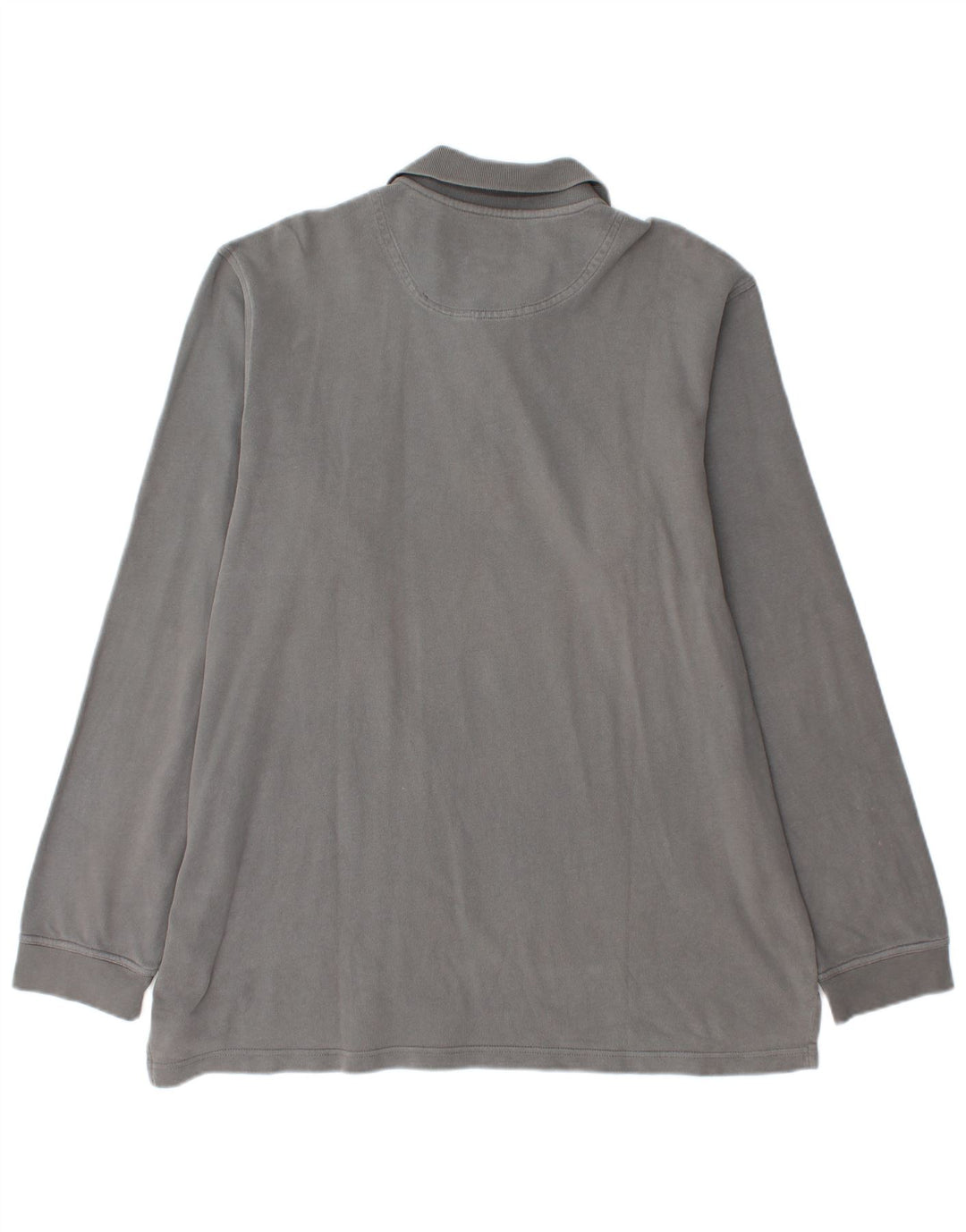 Polo da uomo a maniche lunghe Timberland grande in cotone grigio