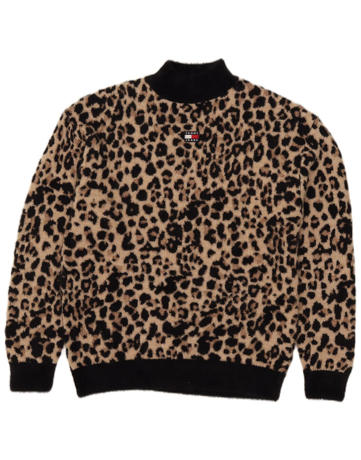 Maglione maglione a collo alto da donna Tommy Hilfiger UK 14 Marrone medio