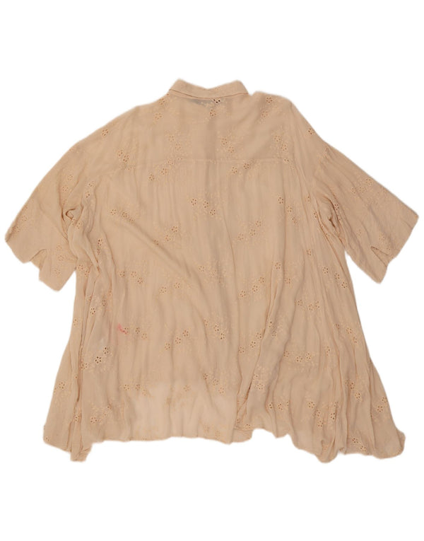 Camicia oversize a maniche corte da donna Zara UK 14 Beige medio floreale