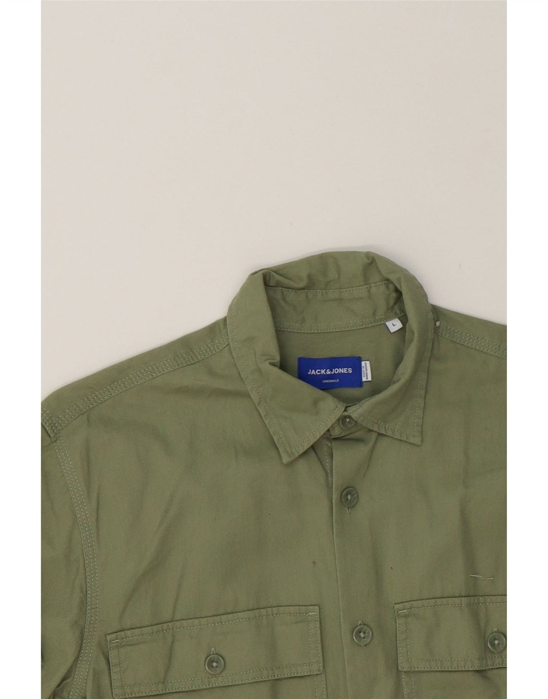 JACK & JONES Mens Short Sleeve Shirt Large Green Vintage Jack & Jones and Second-Hand Jack & Jones from Messina Hembry 