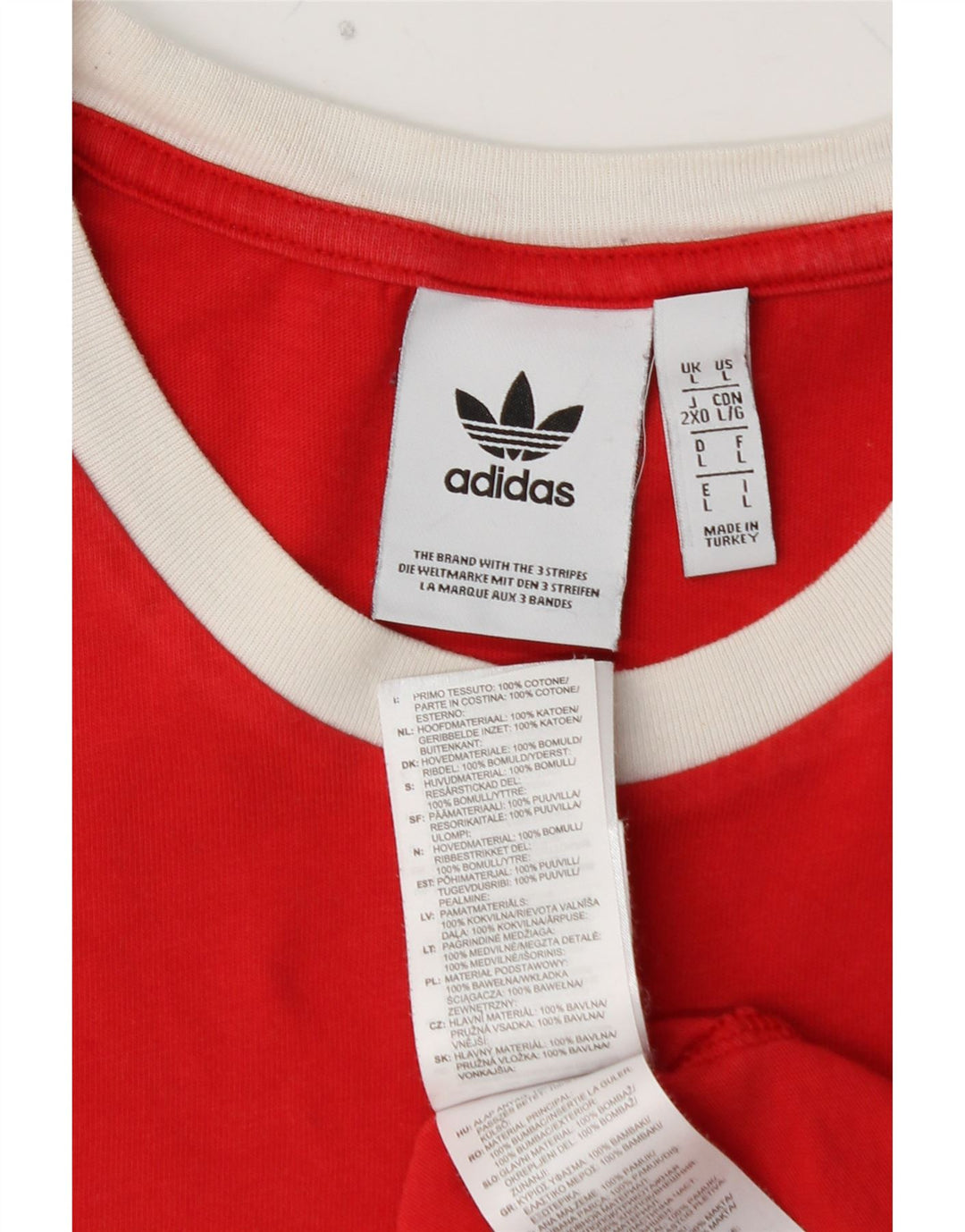 T-shirt da uomo ADIDAS Top grande rossa in cotone