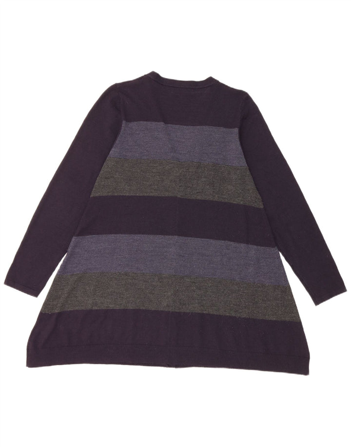 Maglione cardigan da donna Marks & Spencer UK 14 medio blu navy a righe